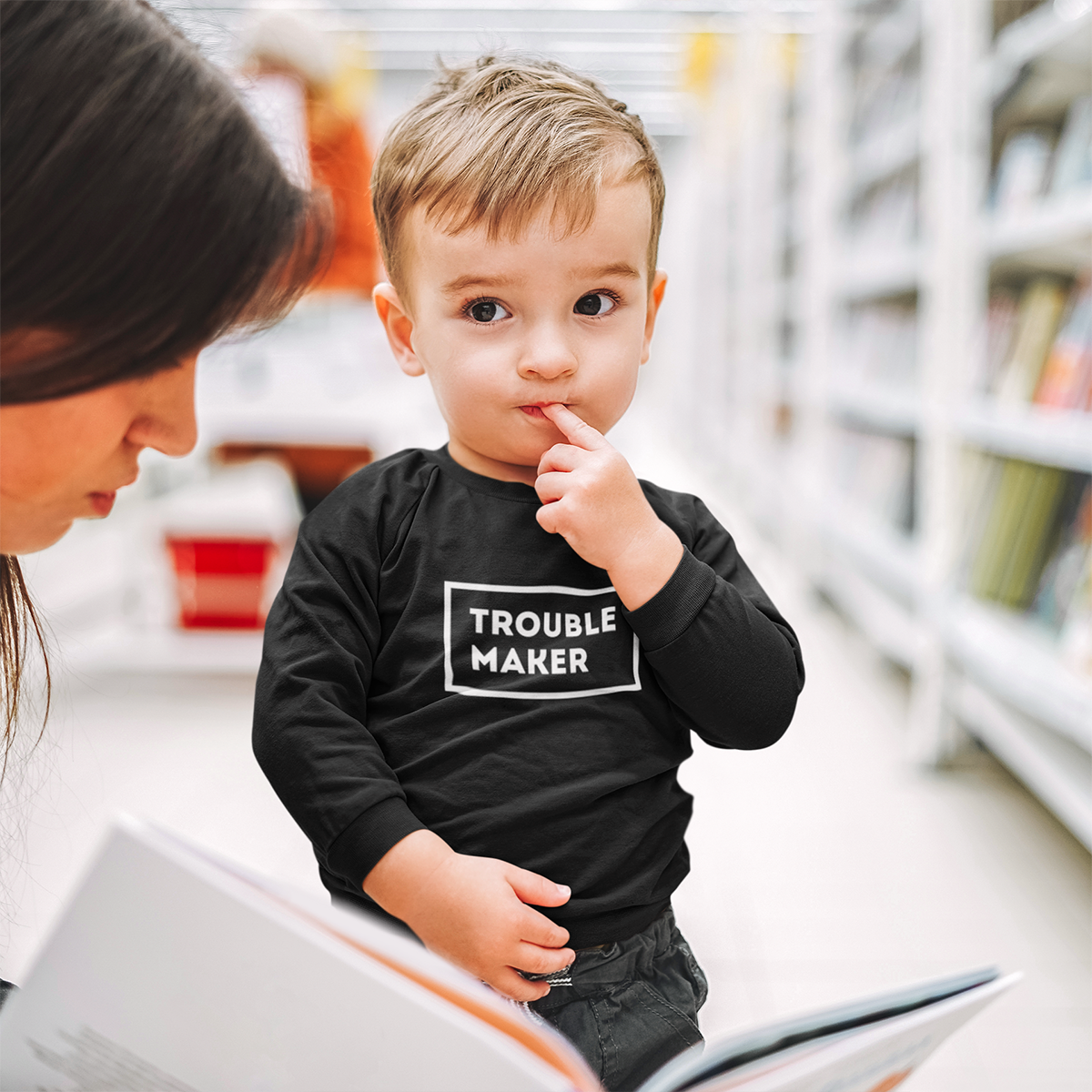 Troublemaker Infant Long Sleeve Bodysuit